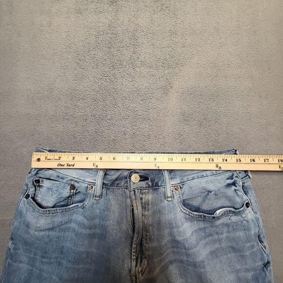 Gap 1969 Jeans Mens 30x29 Blue Slim Straight Leg Distressed Denim - Picture 9 of 11